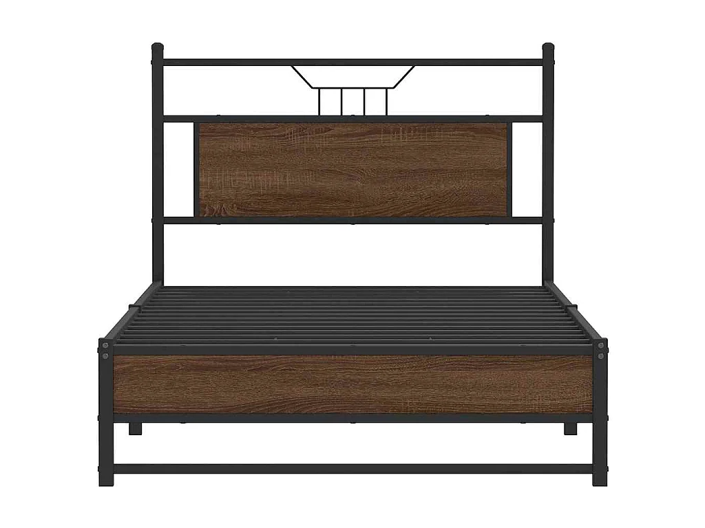 Estrutura cama s/ colchão derivados madeira carvalho castanho