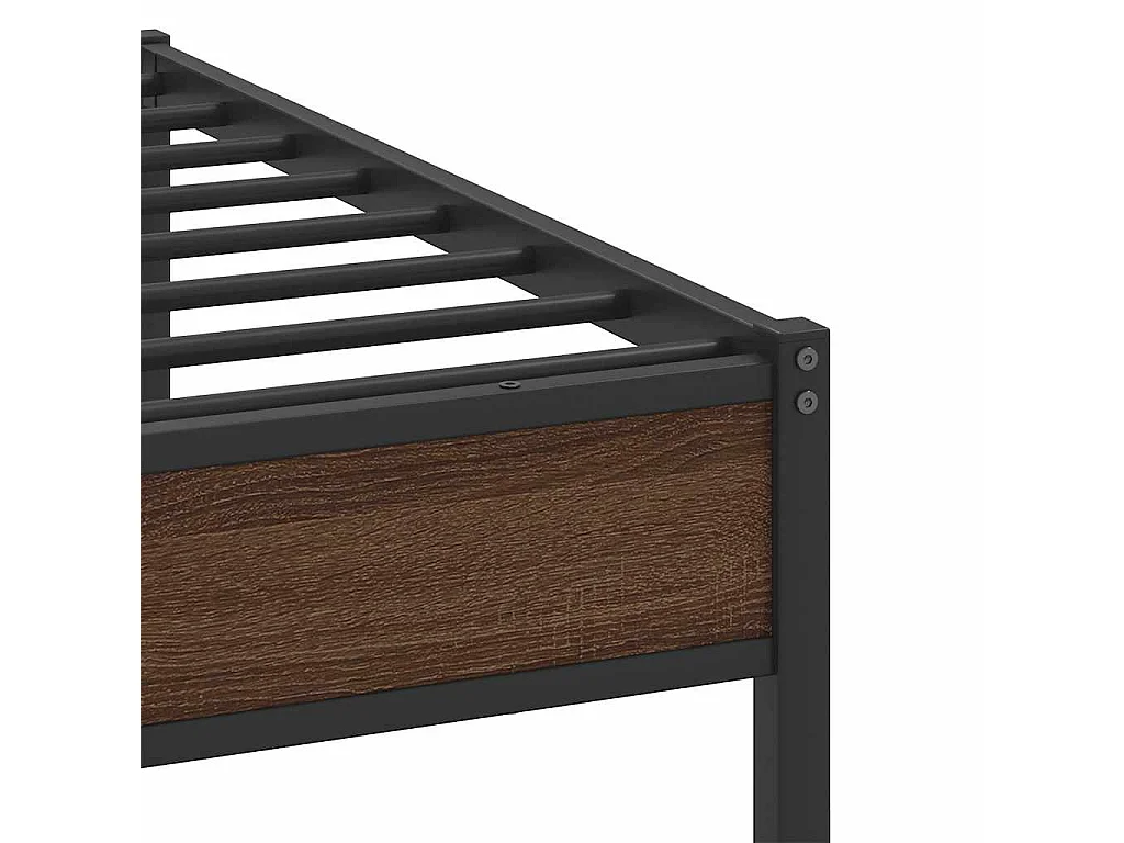 Estrutura cama s/ colchão derivados madeira carvalho castanho