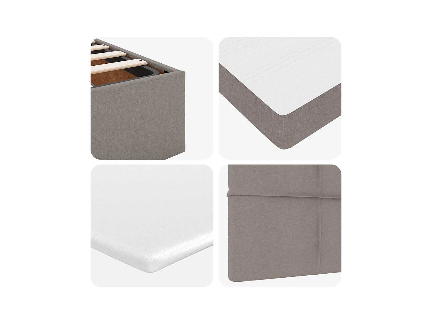 Ottoman bed met matras 180x200cm stof taupe