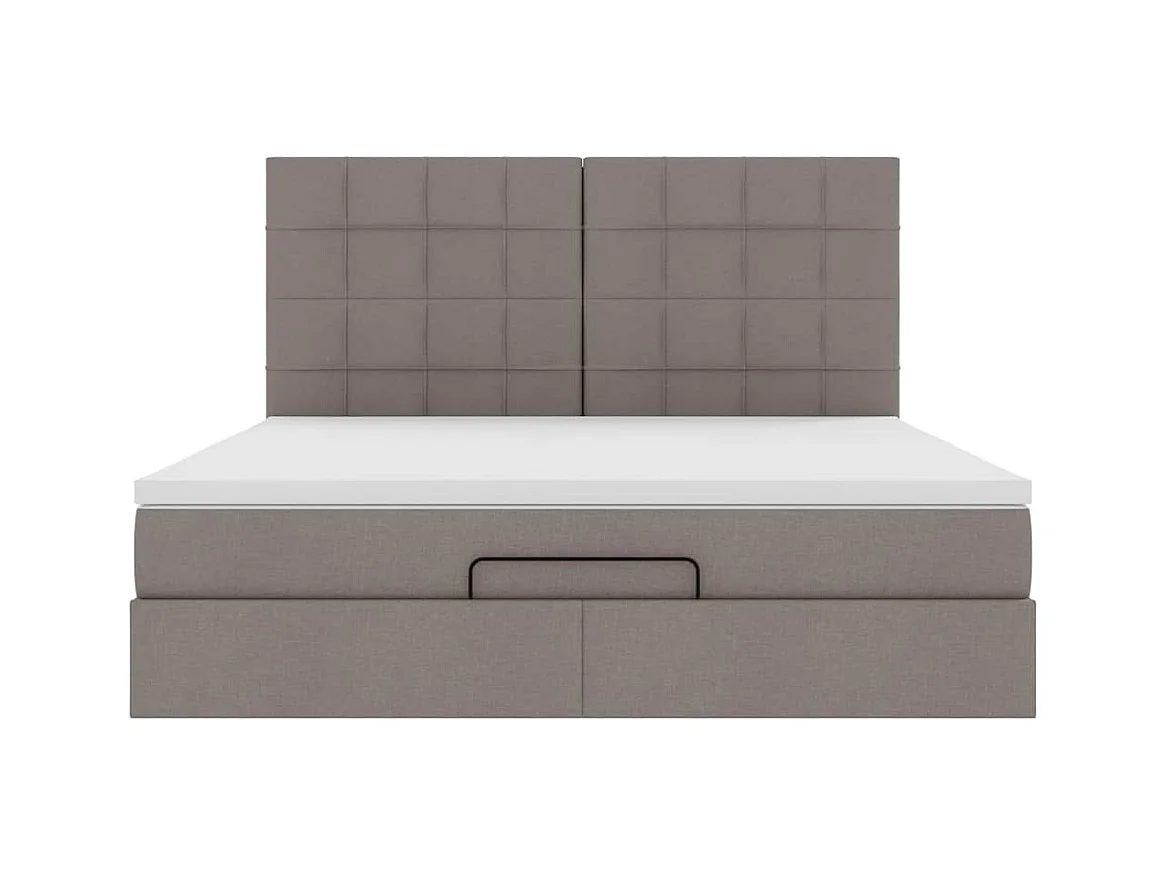 Ottoman bed met matras 180x200cm stof taupe