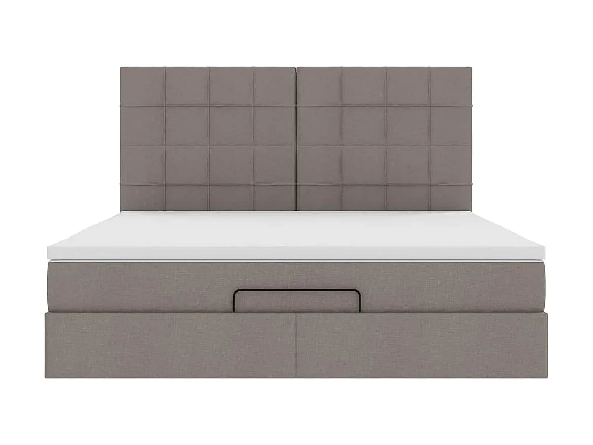 Struttura Letto Pouf con Materasso Tortora 180x200cm in Tessuto