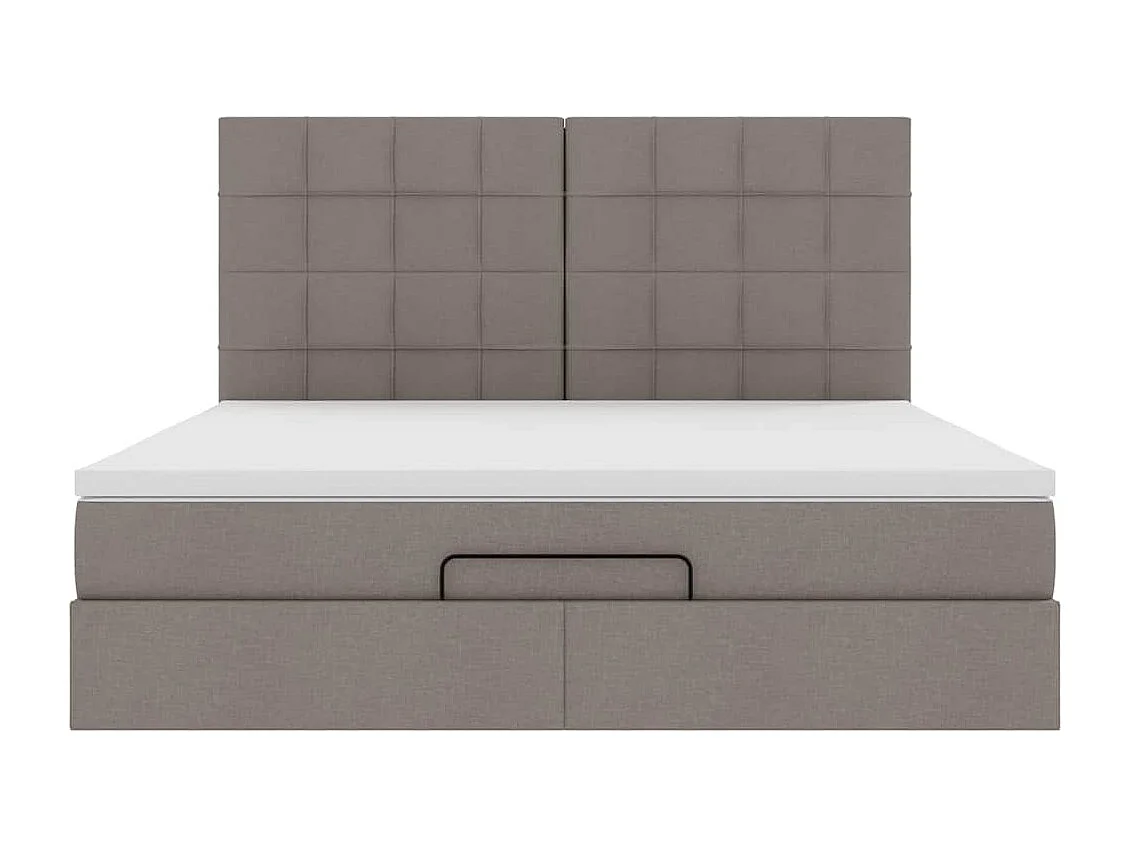 Struttura Letto Pouf con Materasso Tortora 180x200cm in Tessuto