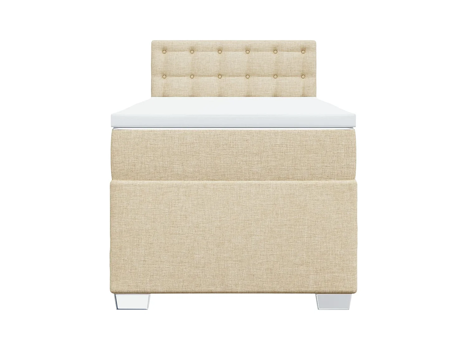 Boxspringbett mit Matratze Creme 100x200 cm Stoff