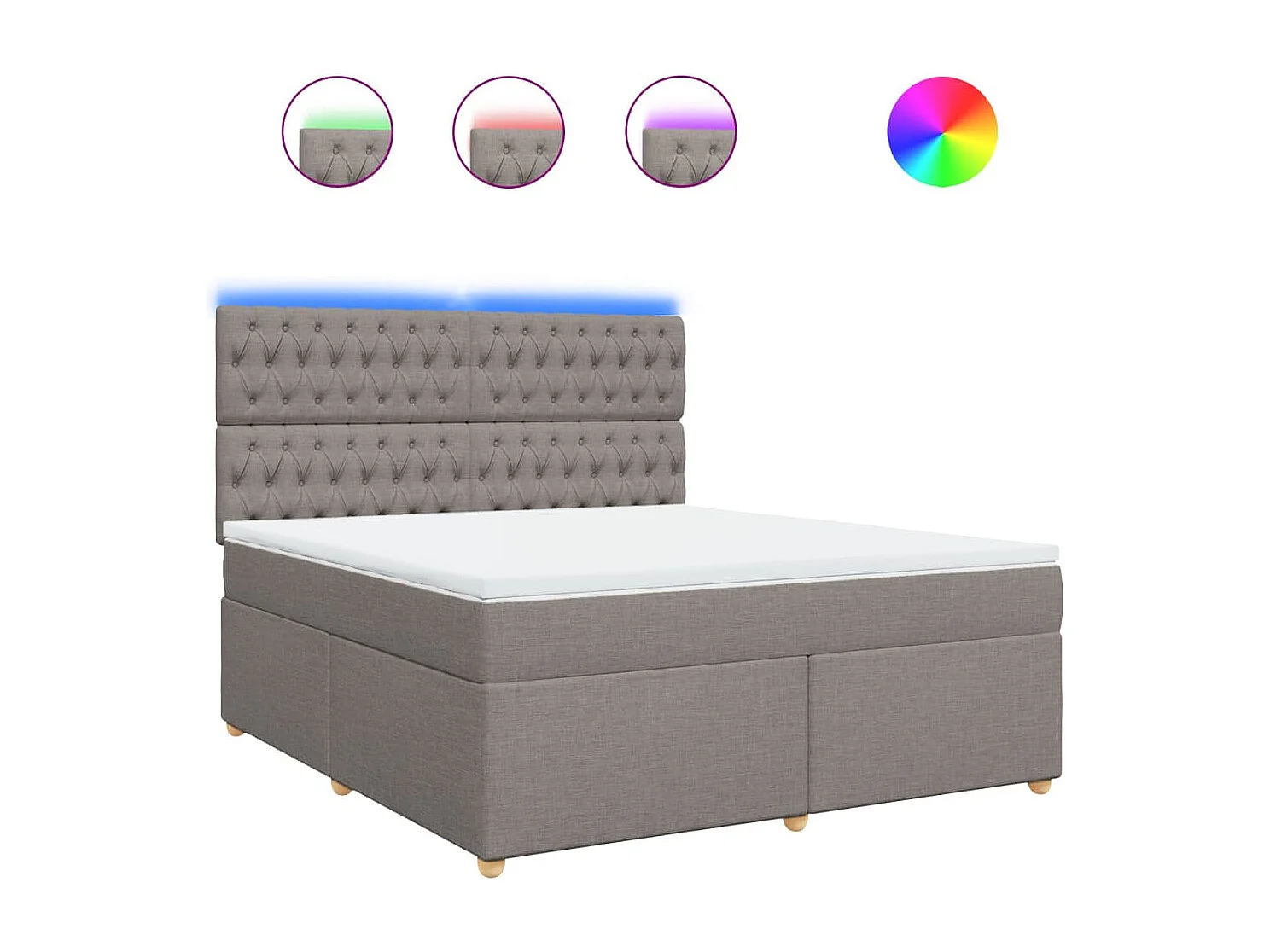 Sommier à lattes de lit avec matelas Taupe 180x200 cm Tissu