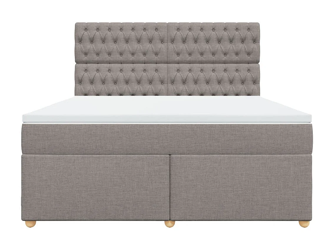 Sommier à lattes de lit avec matelas Taupe 180x200 cm Tissu
