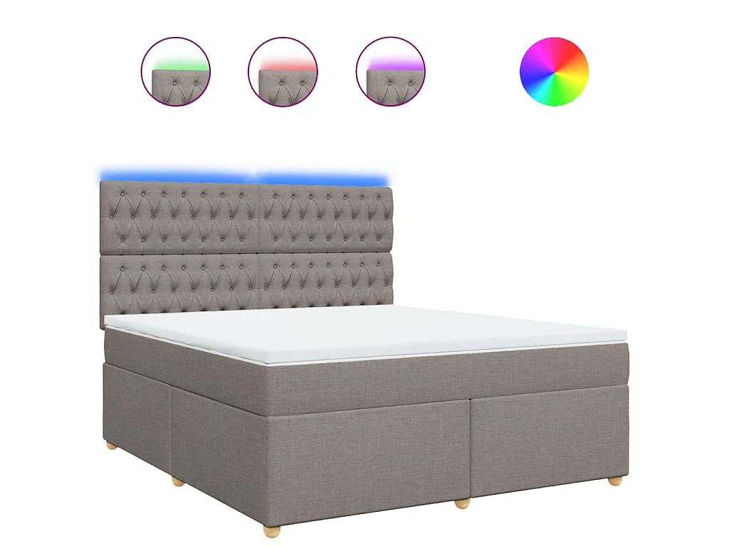 Boxspring met matras stof taupe 180x200 cm