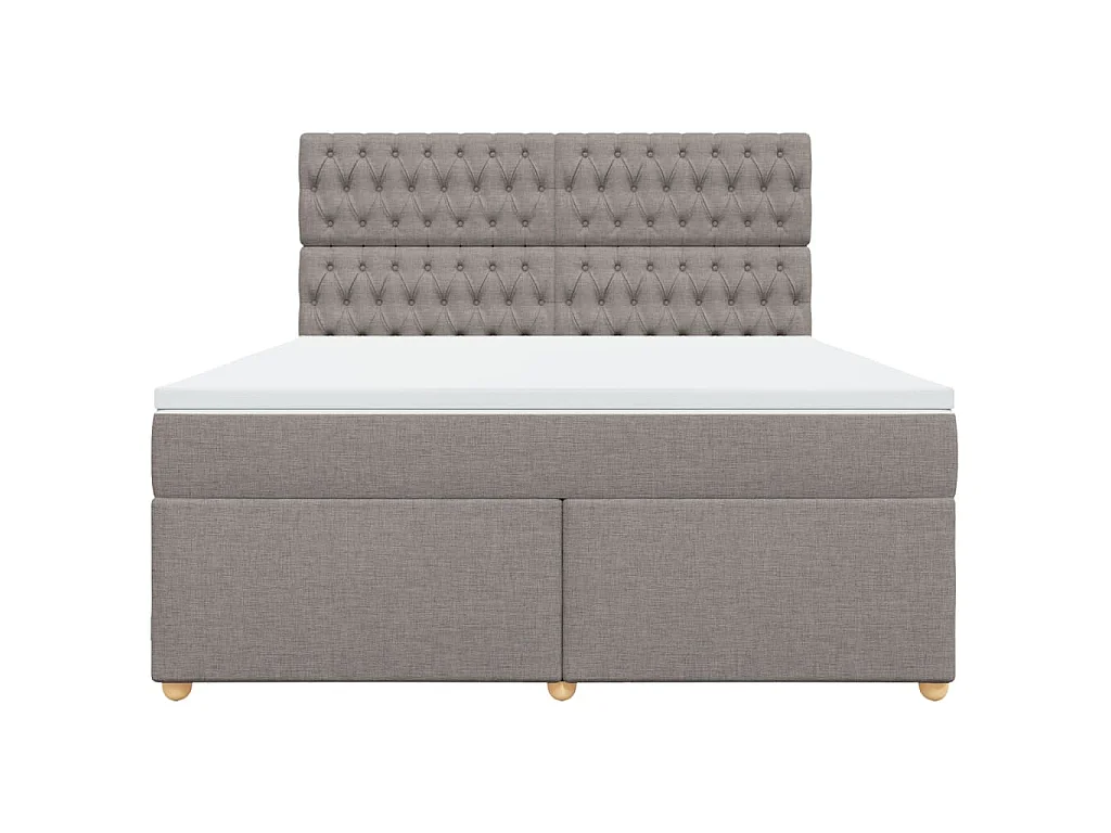 Boxspring met matras stof taupe 180x200 cm