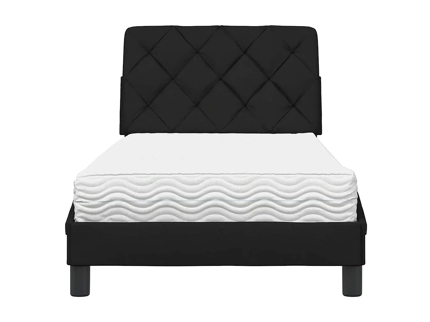 Bed met matras stof zwart 90x200 cm