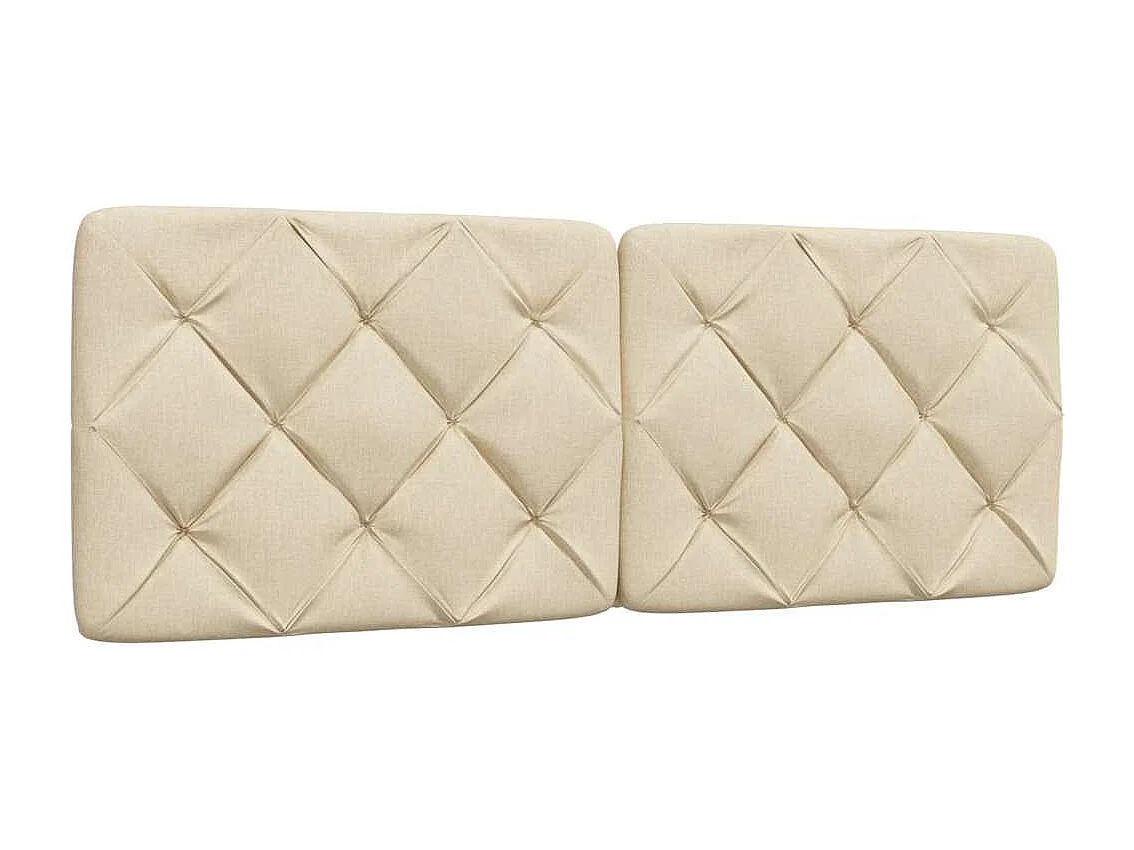 Bettgestell ohne Matratze Creme 140x190 cm Stoff