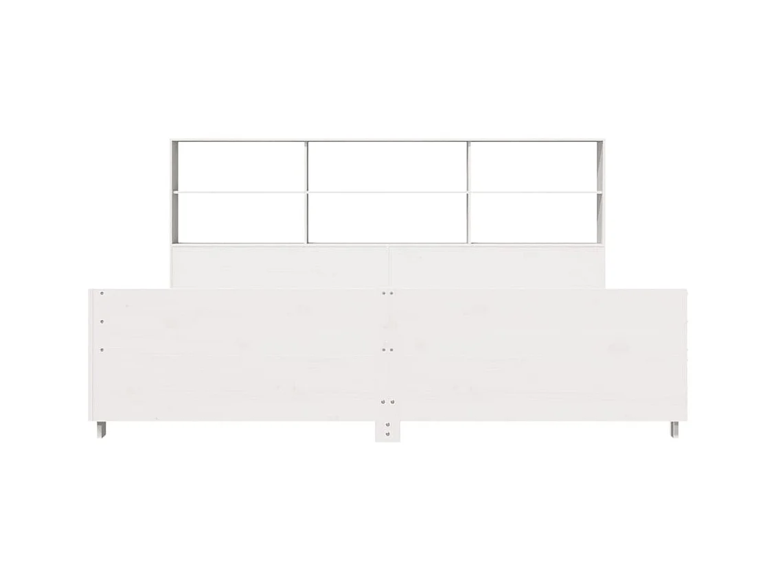 Cadre de lit sans matelas blanc 180x200 cm bois massif de pin