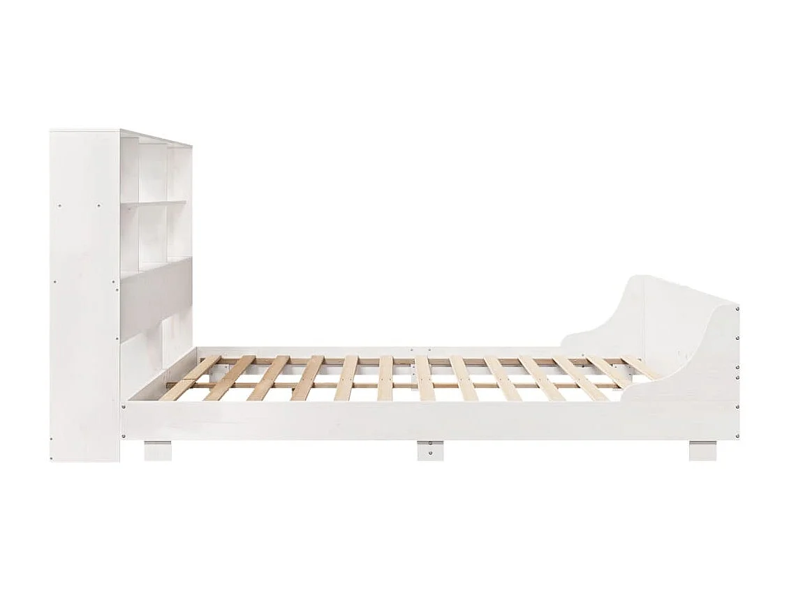 Cadre de lit sans matelas blanc 180x200 cm bois massif de pin