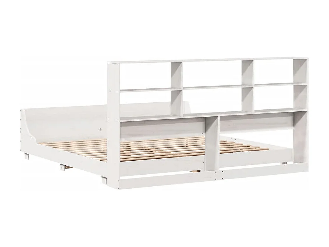 Cadre de lit sans matelas blanc 180x200 cm bois massif de pin