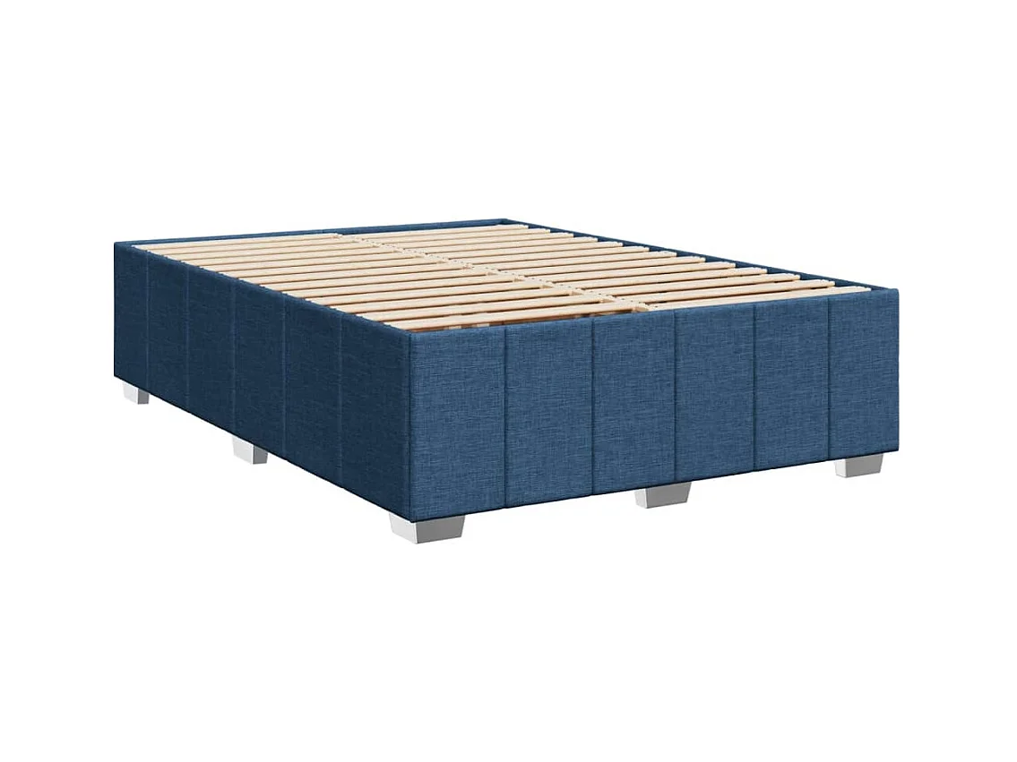 Boxspring met matras stof blauw 140x200 cm