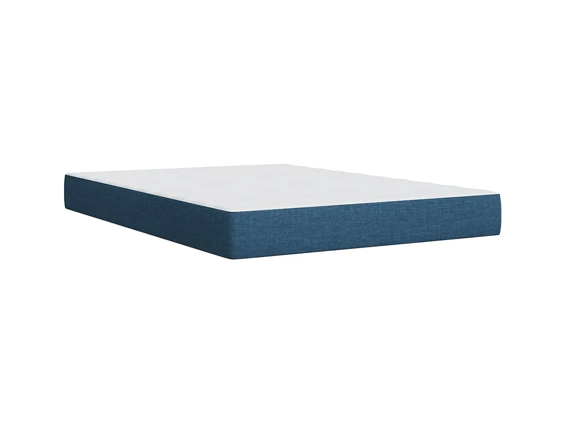Boxspring met matras stof blauw 140x200 cm