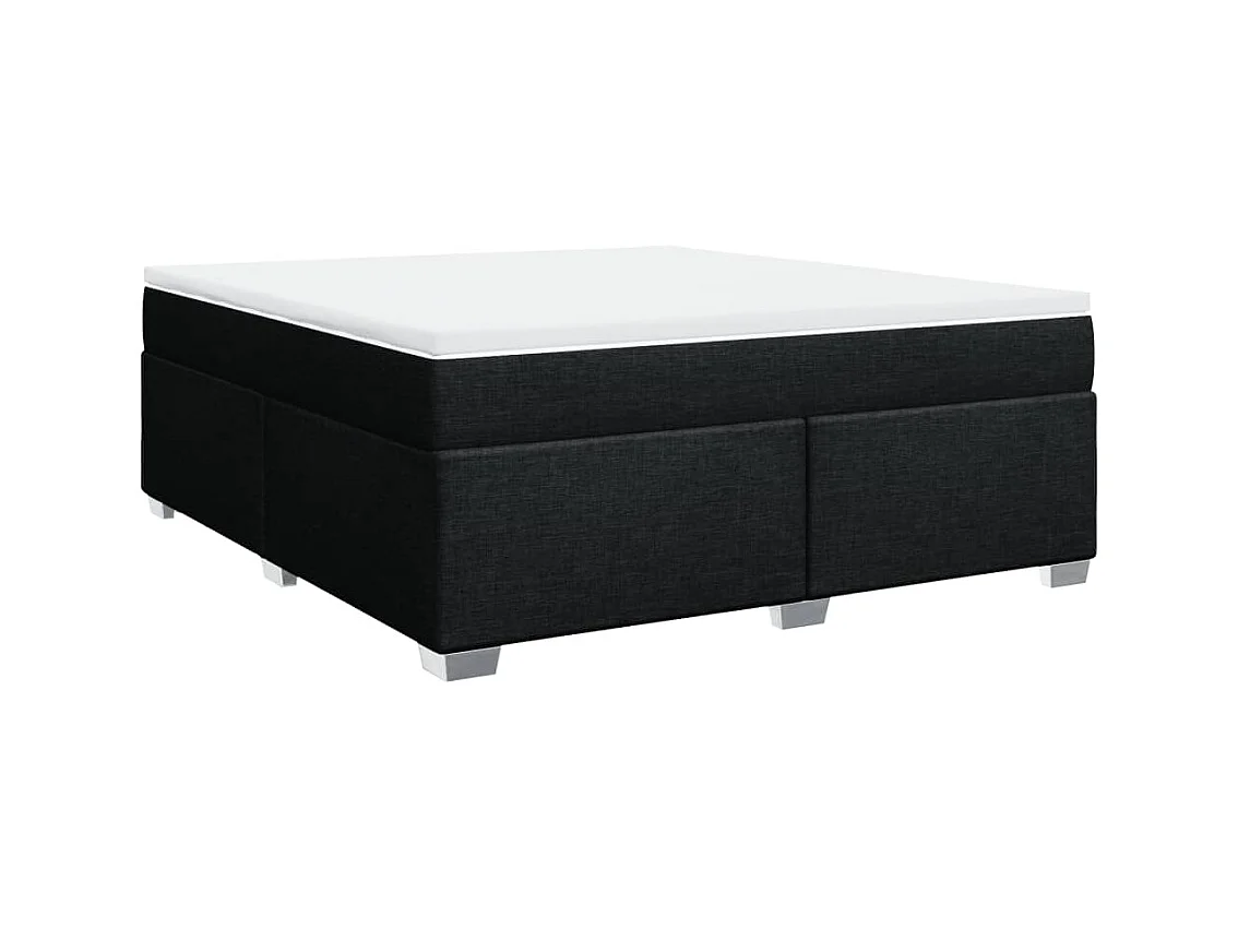 Boxspringbett mit Matratze Schwarz 180x200 cm Stoff