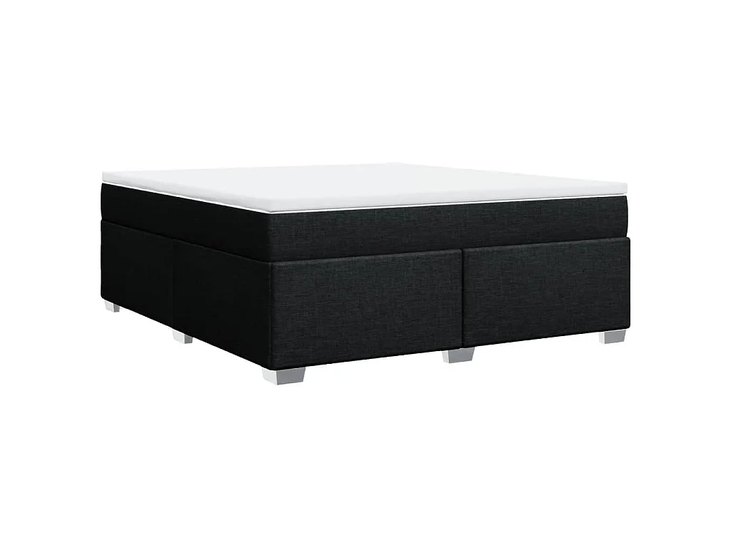 Sommier à lattes de lit avec matelas Noir 180x200 cm Tissu