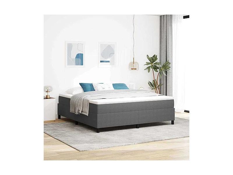 Lit à ressorts Gris clair 180 x 200 cm Tissu en velours côtelé