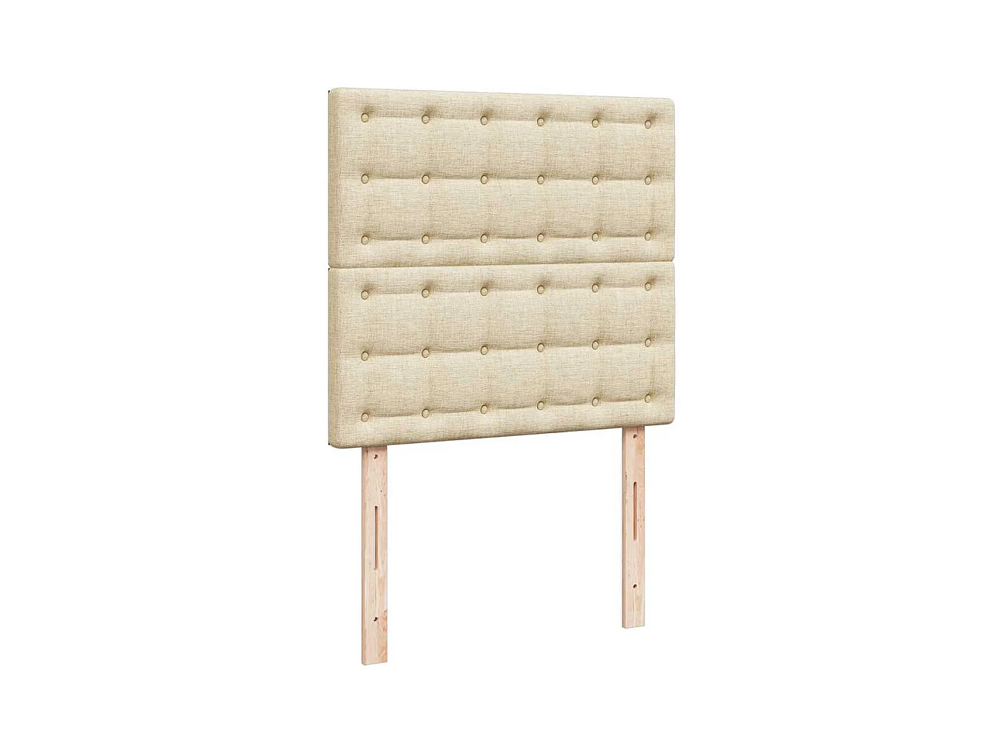 Boxspring met matras stof crèmekleurig 90x200 cm