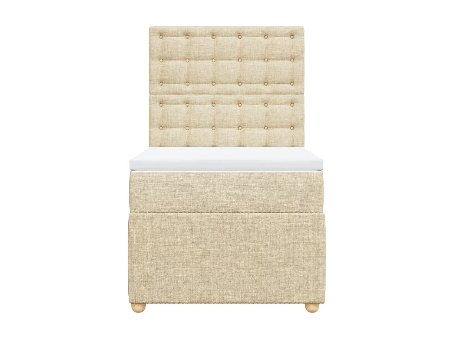 Sommier à lattes de lit avec matelas Crème 90x200 cm Tissu