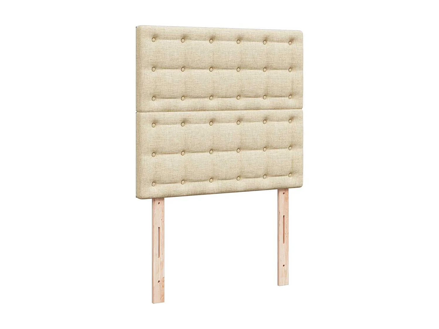 Sommier à lattes de lit avec matelas Crème 90x200 cm Tissu