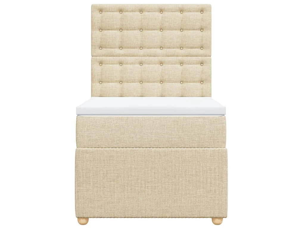 Sommier à lattes de lit avec matelas Crème 90x200 cm Tissu