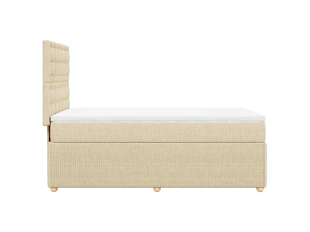 Sommier à lattes de lit avec matelas Crème 90x200 cm Tissu
