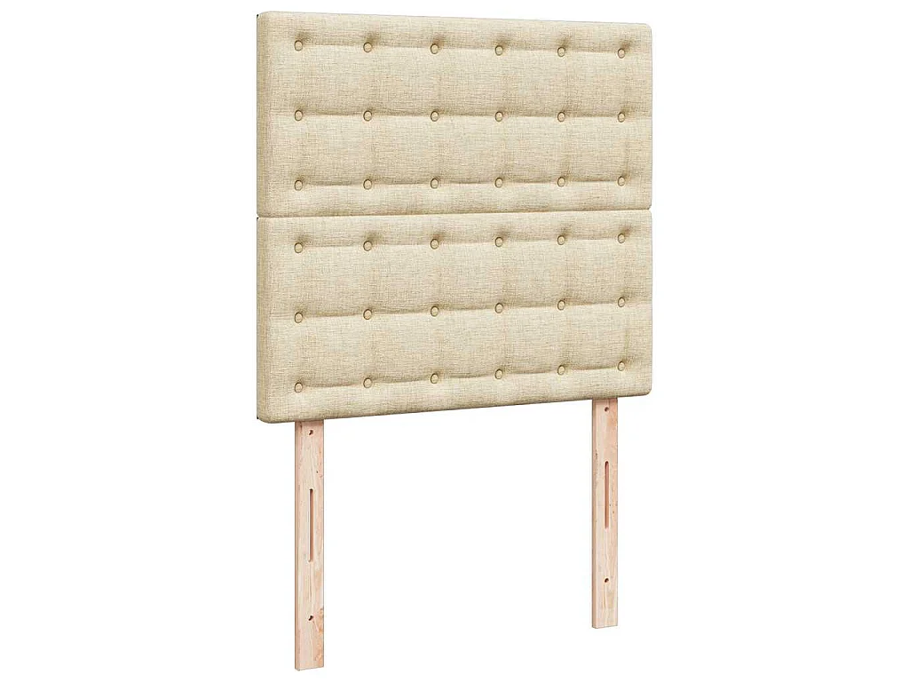 Sommier à lattes de lit avec matelas Crème 90x200 cm Tissu