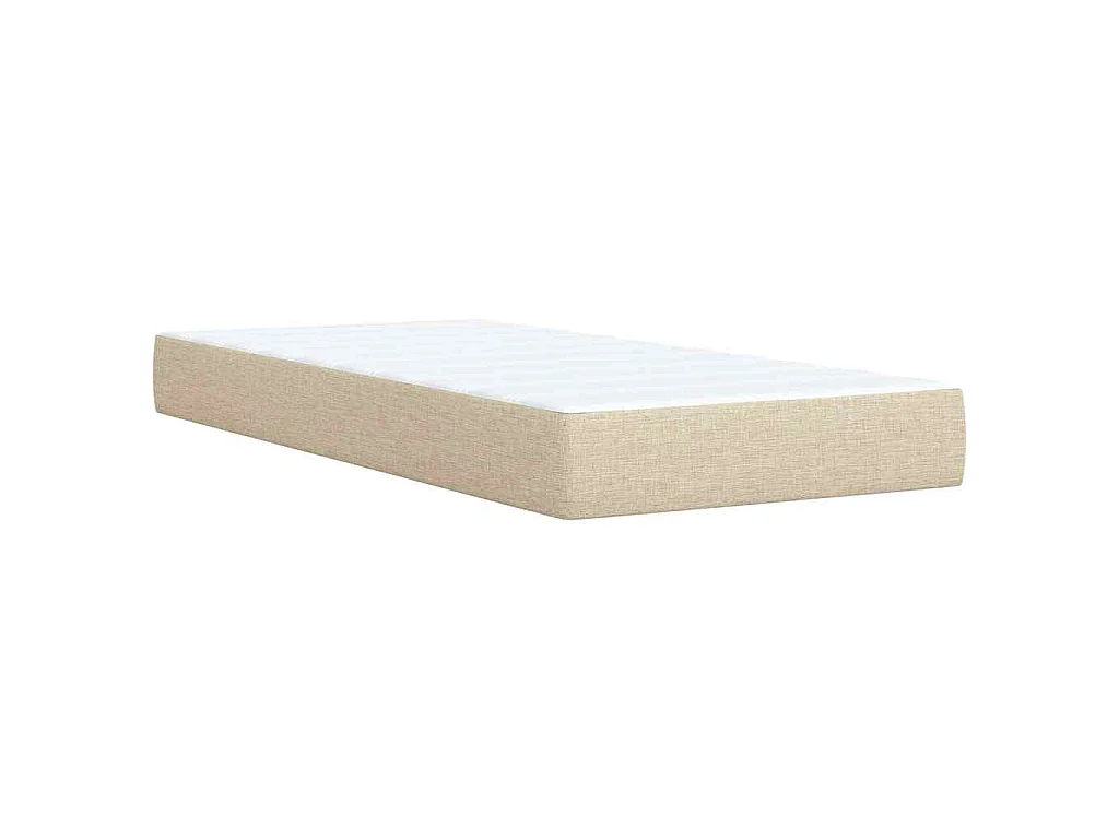 Sommier à lattes de lit avec matelas Crème 90x200 cm Tissu