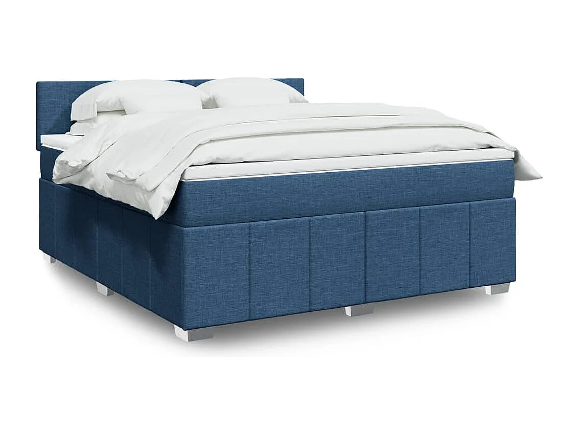 Boxspringbett mit Matratze Blau 180x200 cm Stoff