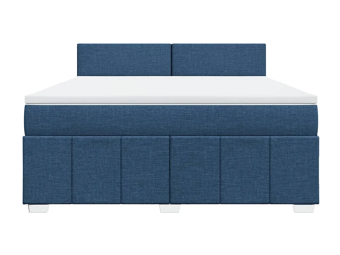 Boxspringbett mit Matratze Blau 180x200 cm Stoff