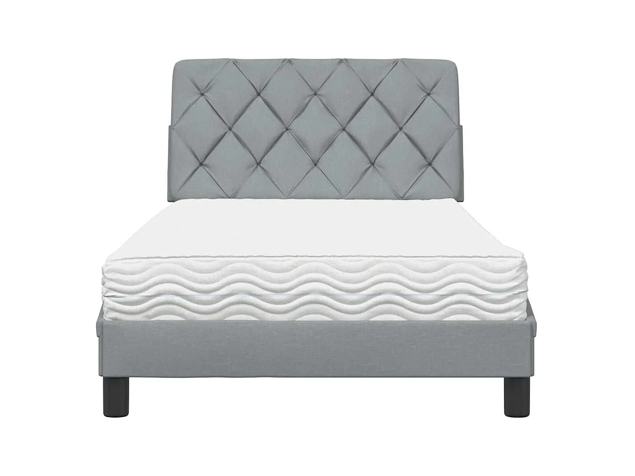 Bed met matras stof lichtgrijs 100x200 cm