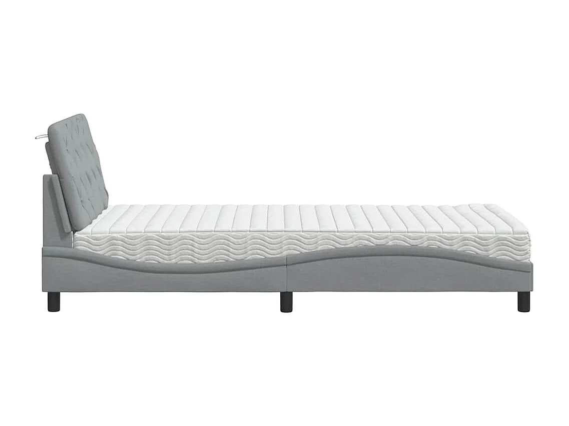 Bed met matras stof lichtgrijs 100x200 cm