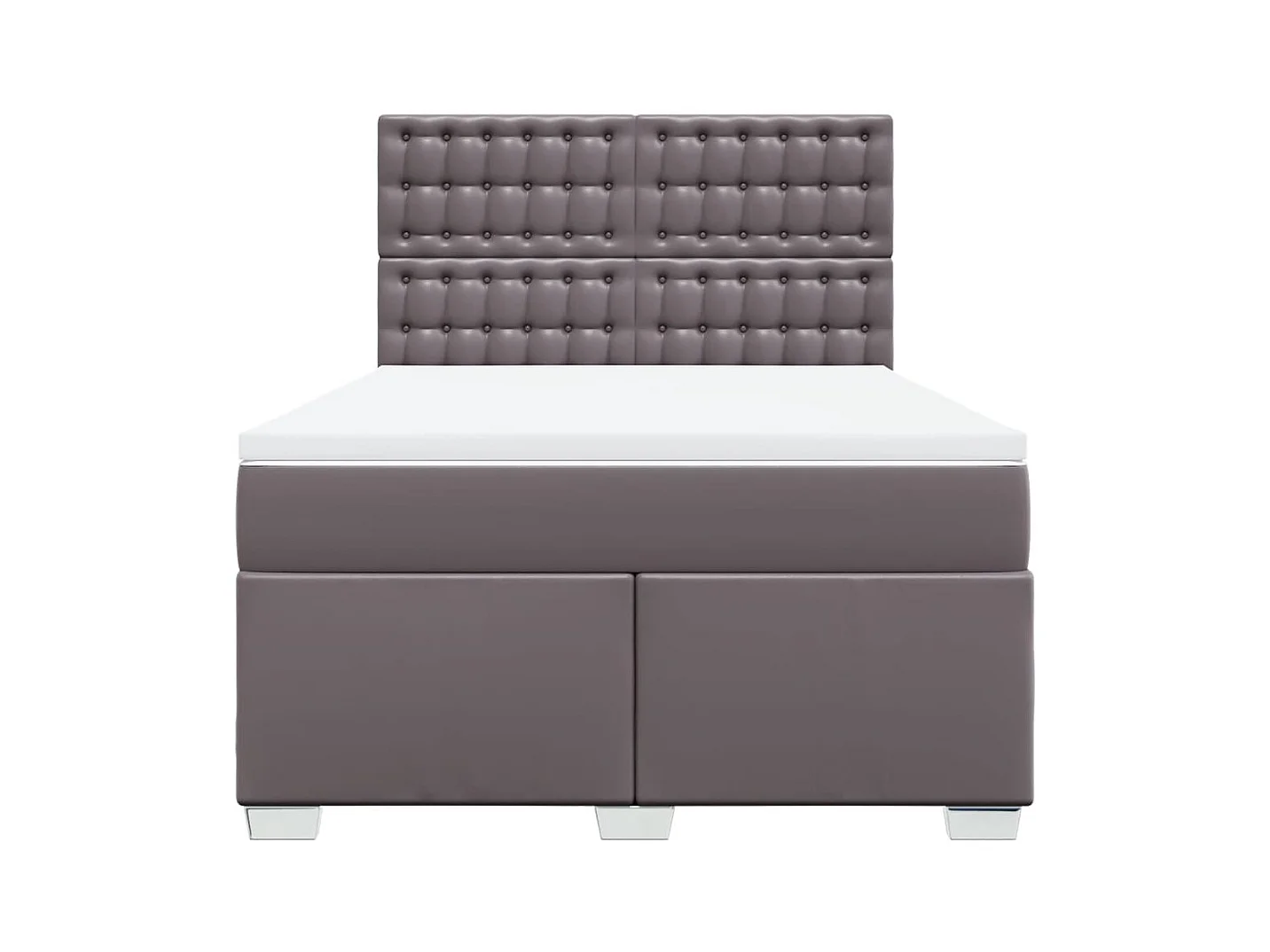 Boxspringbett mit Matratze Grau 140x190 cm Kunstleder