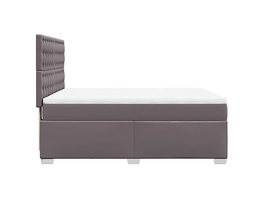 Boxspringbett mit Matratze Grau 140x190 cm Kunstleder