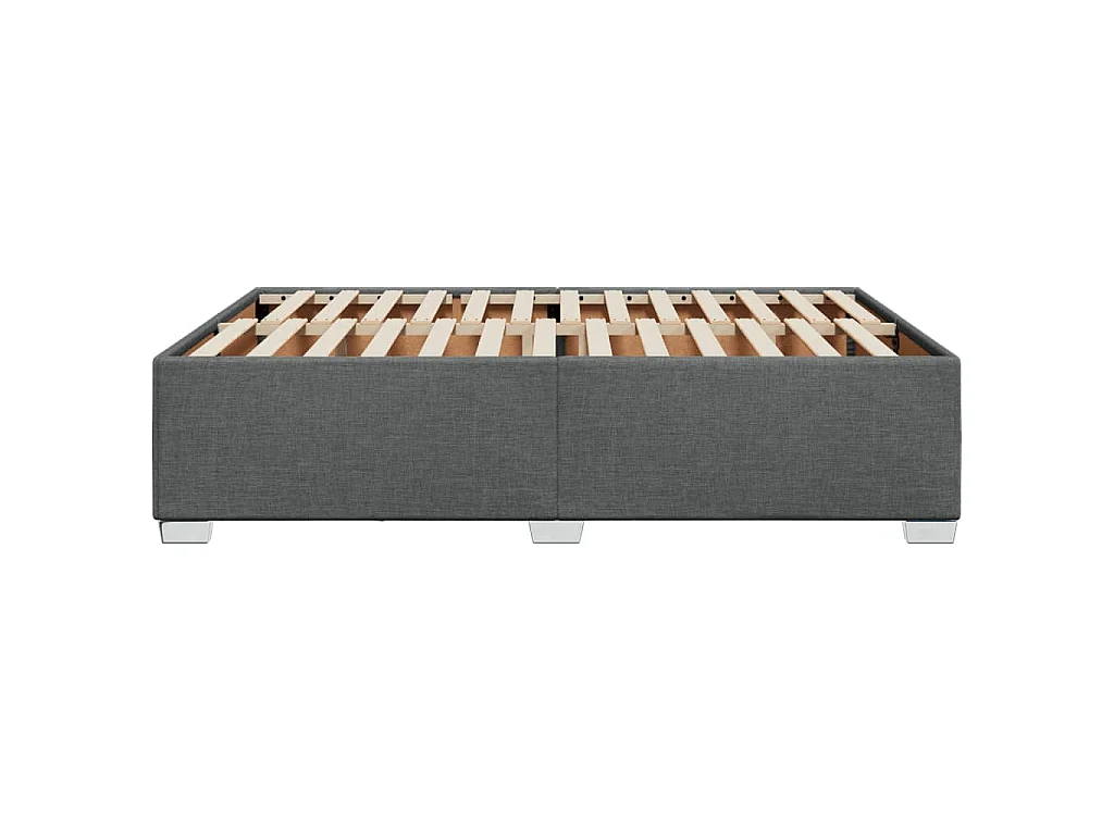 Cadre de lit sans matelas gris foncé 140x190 cm tissu
