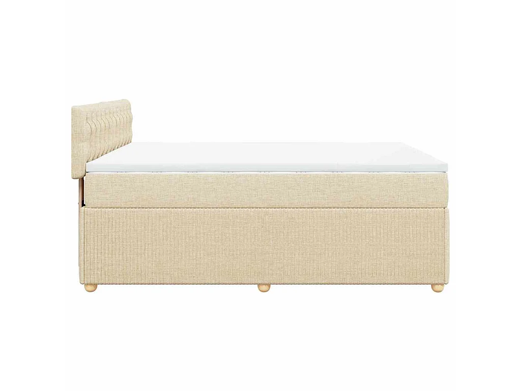 Boxspringbett mit Matratze Creme 140x190 cm Stoff
