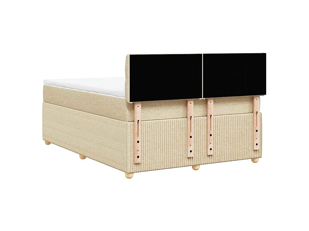 Boxspringbett mit Matratze Creme 140x190 cm Stoff