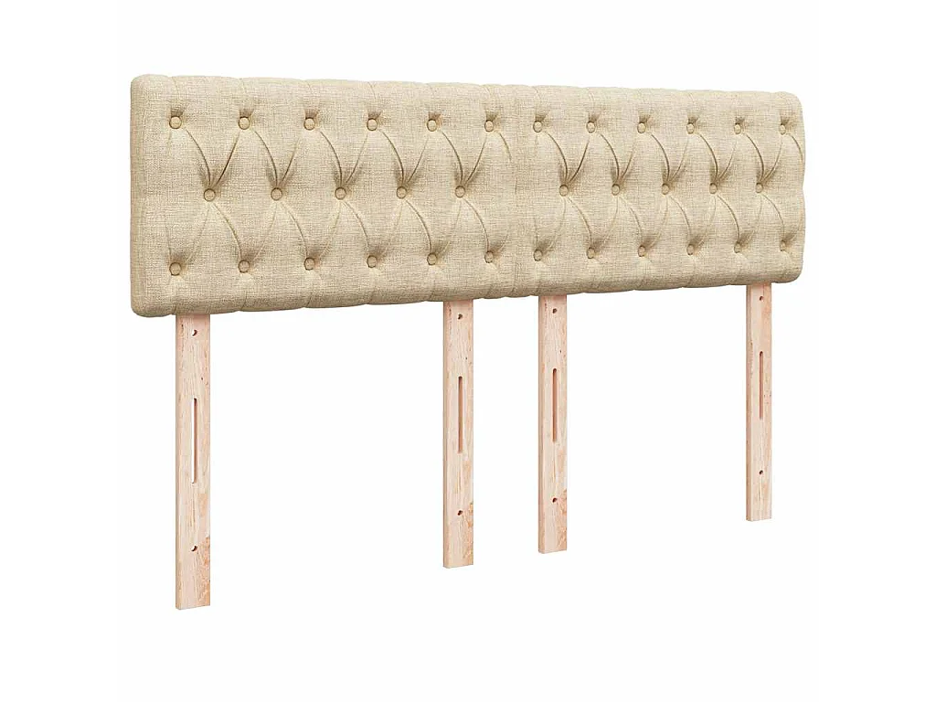 Boxspringbett mit Matratze Creme 140x190 cm Stoff