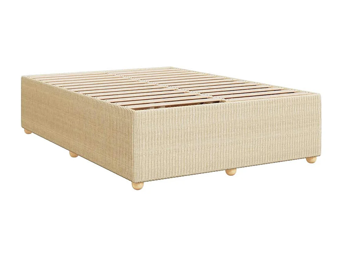Boxspringbett mit Matratze Creme 140x190 cm Stoff