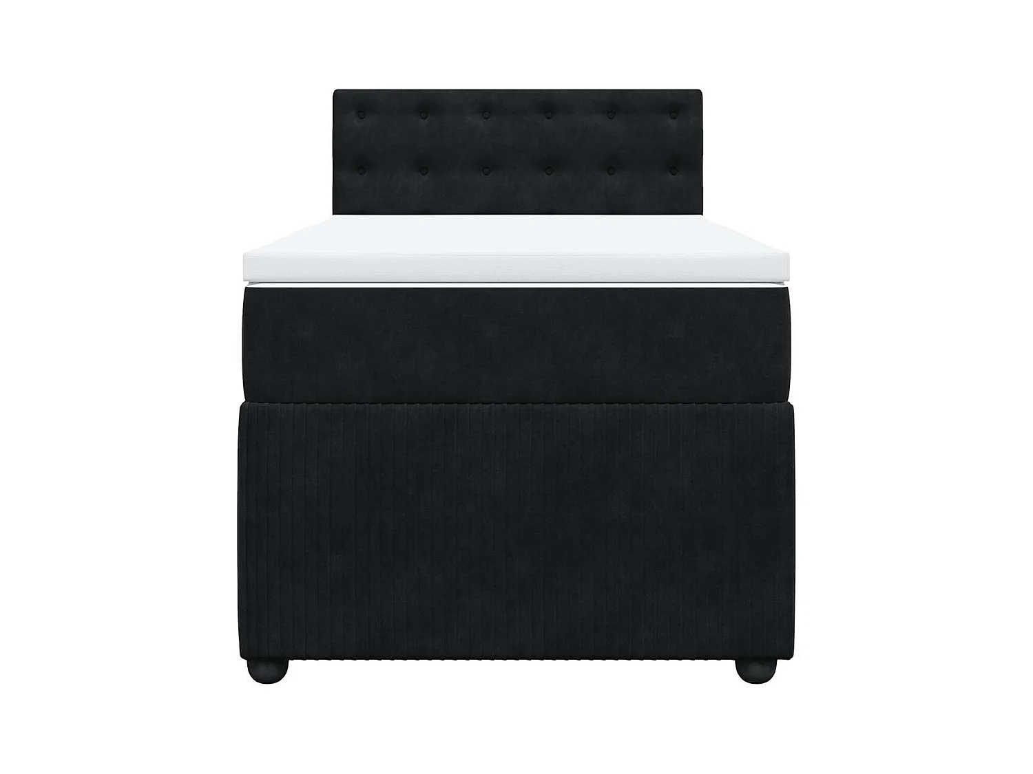 Boxspringbett mit Matratze Schwarz 90x200 cm Samt