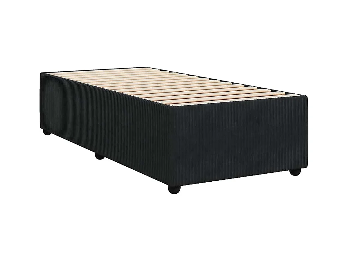 Boxspringbett mit Matratze Schwarz 90x200 cm Samt