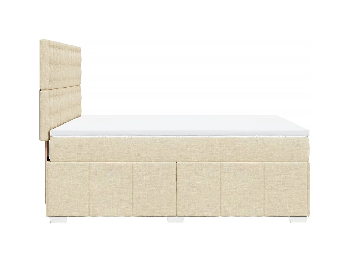 Sommier à lattes de lit avec matelas Crème 140x200 cm Tissu