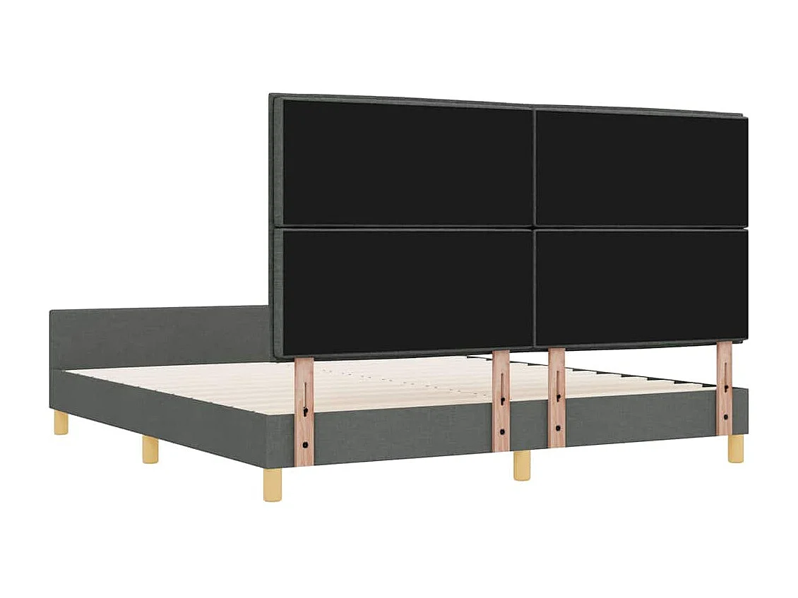 Struttura del letto Grigio scuro 180 x 200 cm Tessuto