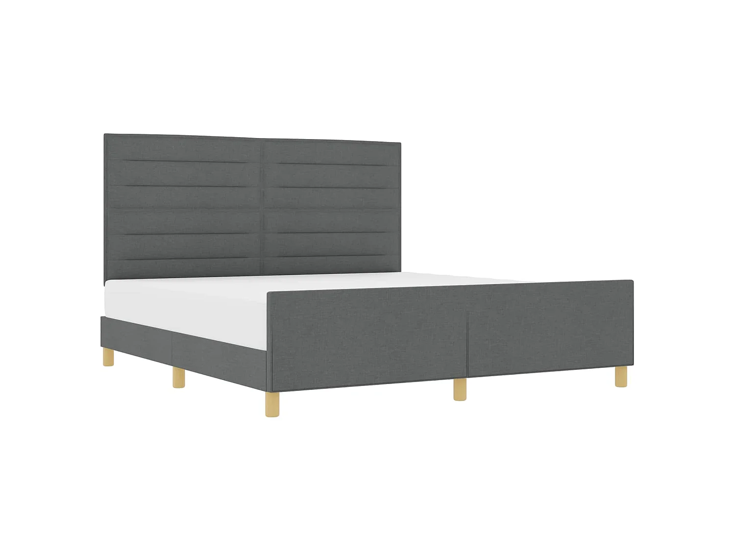 Bedframe met hoofdeinde Donkergrijs 180 x 200 cm Stof