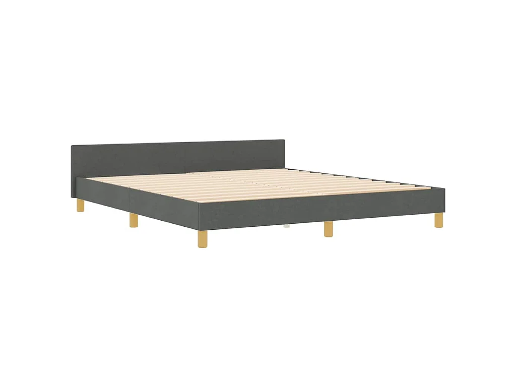 Bedframe met hoofdeinde Donkergrijs 180 x 200 cm Stof