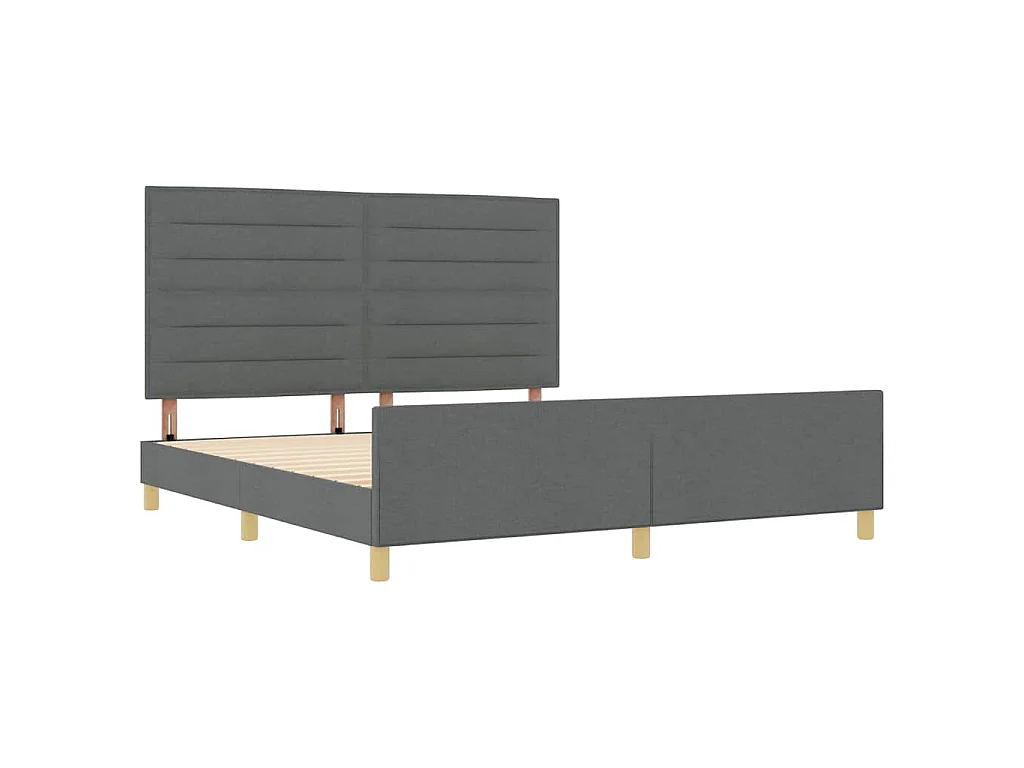 Bedframe met hoofdeinde Donkergrijs 180 x 200 cm Stof