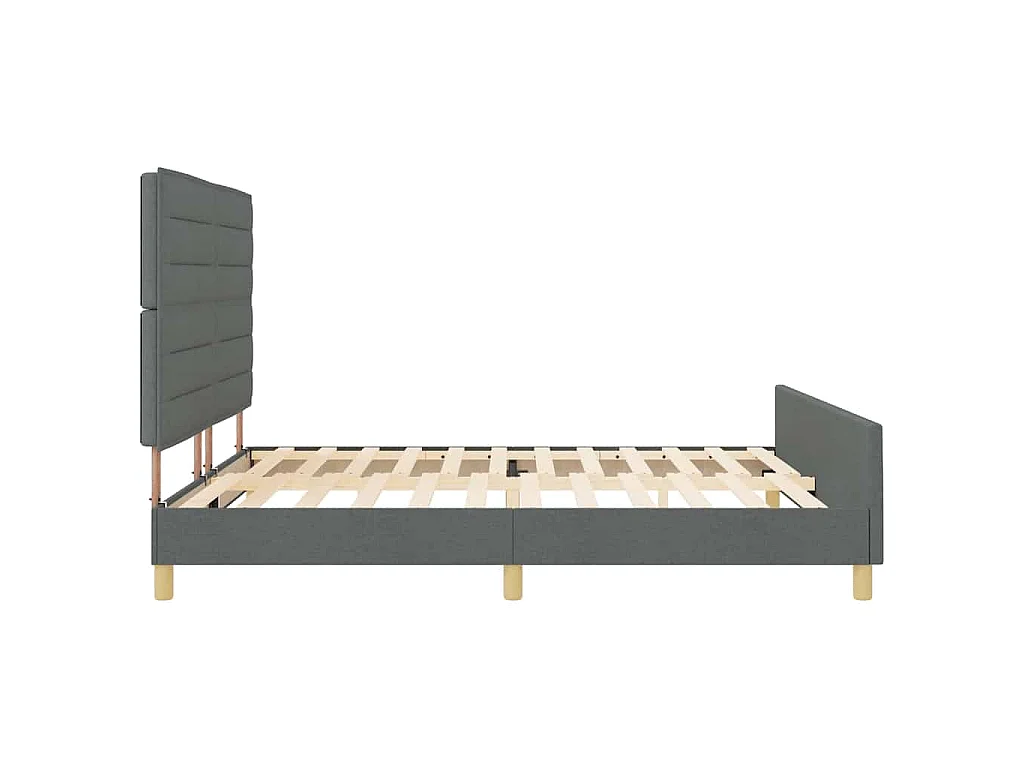 Bedframe met hoofdeinde Donkergrijs 180 x 200 cm Stof