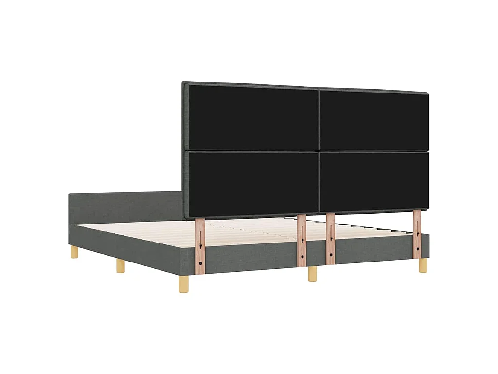 Bedframe met hoofdeinde Donkergrijs 180 x 200 cm Stof