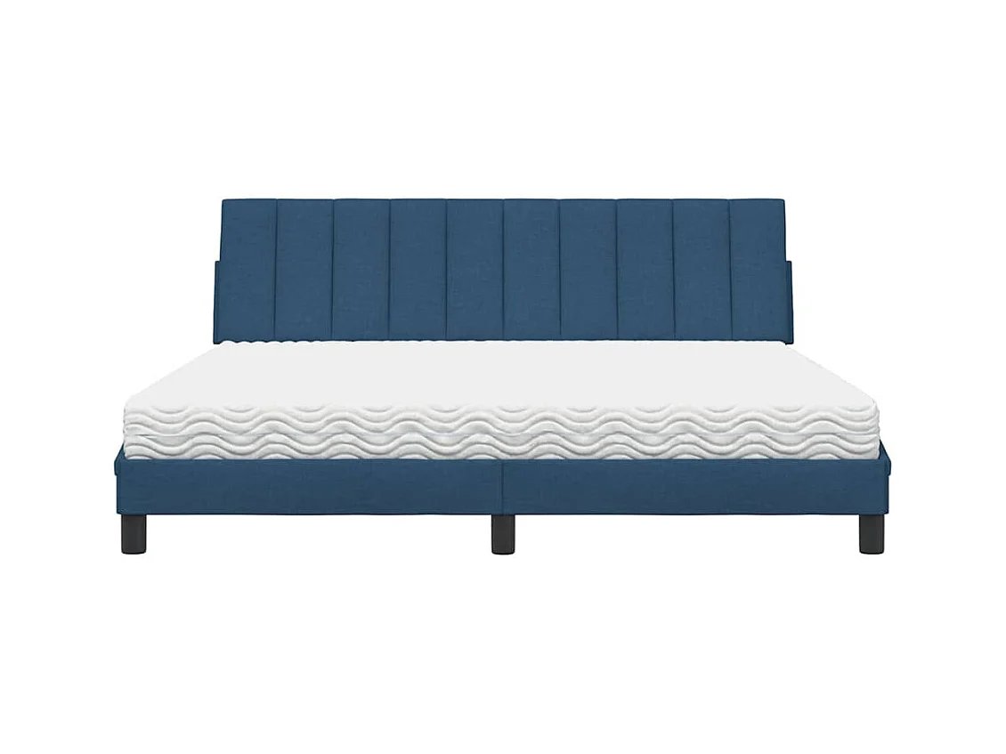 Lit avec matelas Hanko bleu 180x200 cm tissu
