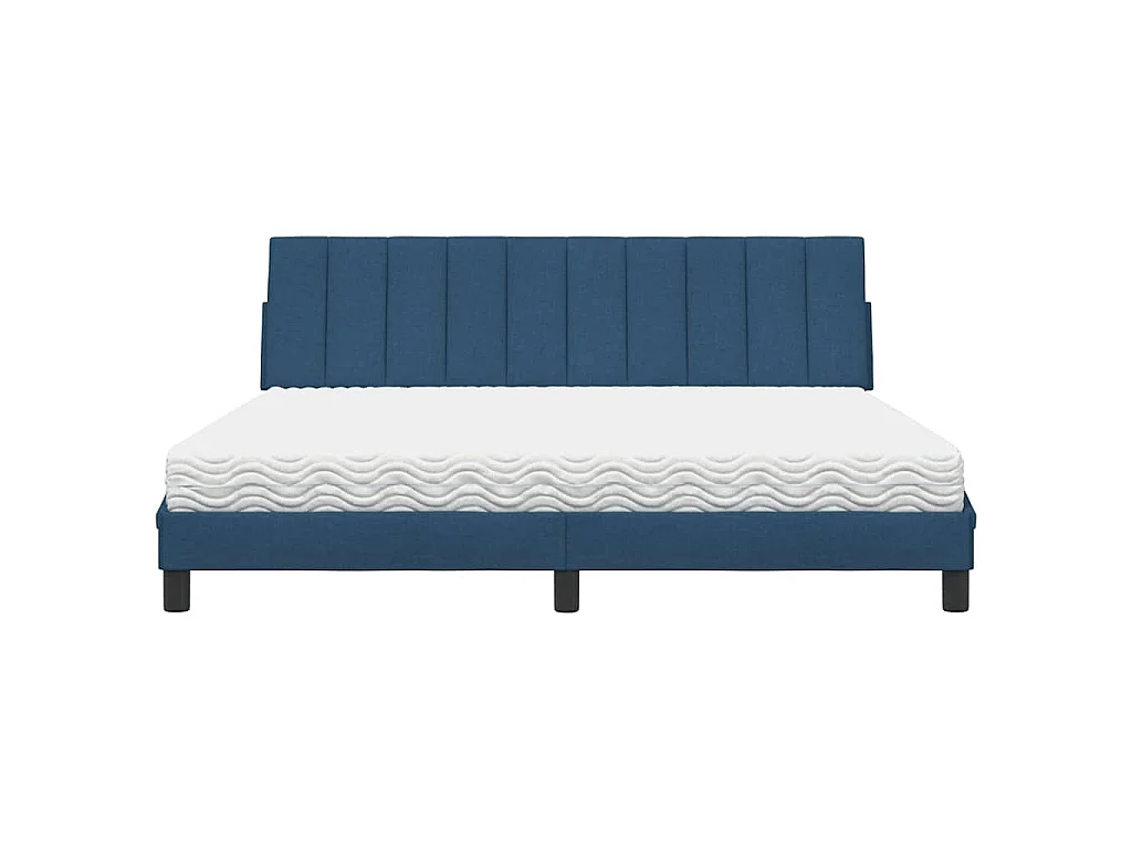Bett mit Matratze "Hanko" Blau 180x200 cm Stoff